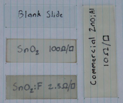 Conductive glass comparison