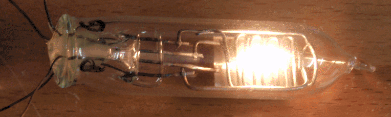 Triode with filament lit