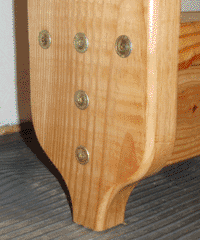 Screw and dowel joinery, front view