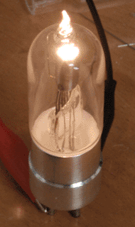 Triode with base, filament lit