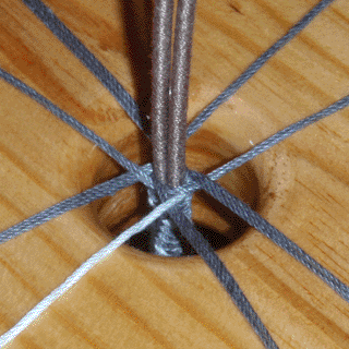 Close-up of braiding area
