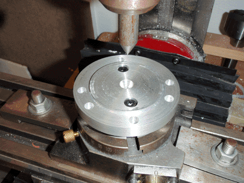 Finished part, mounted to the rotary table