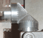 Completed pair of conical gears, meshing together