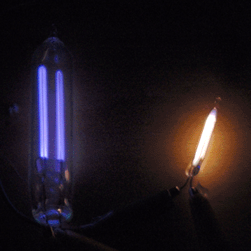 Glow tubes with lights off
