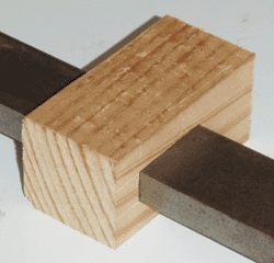 Mortise with steel bar inserted