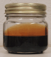 Boiled linseed oil in mason jar