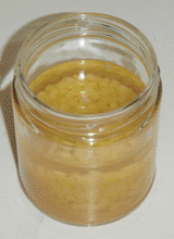 Waxes in jar with added turpentine