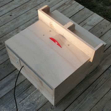 Table saw, in ripping configuration