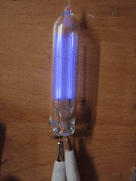 Glow tube, lit