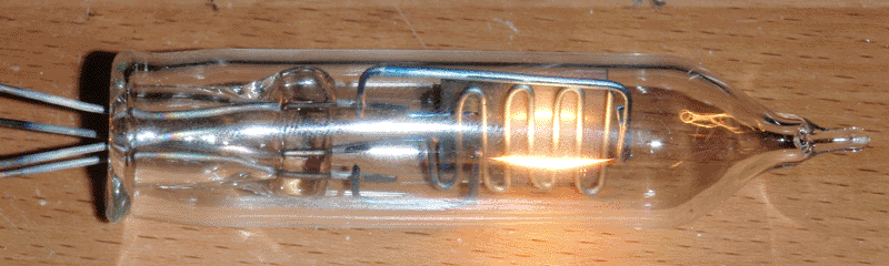 Triode with filament lit