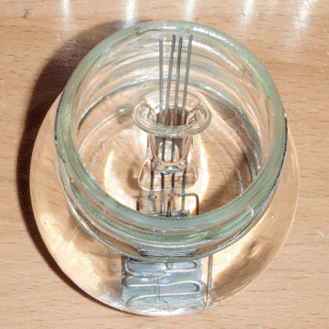 Triode assembly in acetone