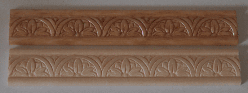 Varnished and unvarnished decorative trim