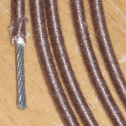 Close-up view of wire and insulation