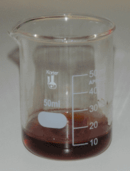 Iron acetate after two hours in air